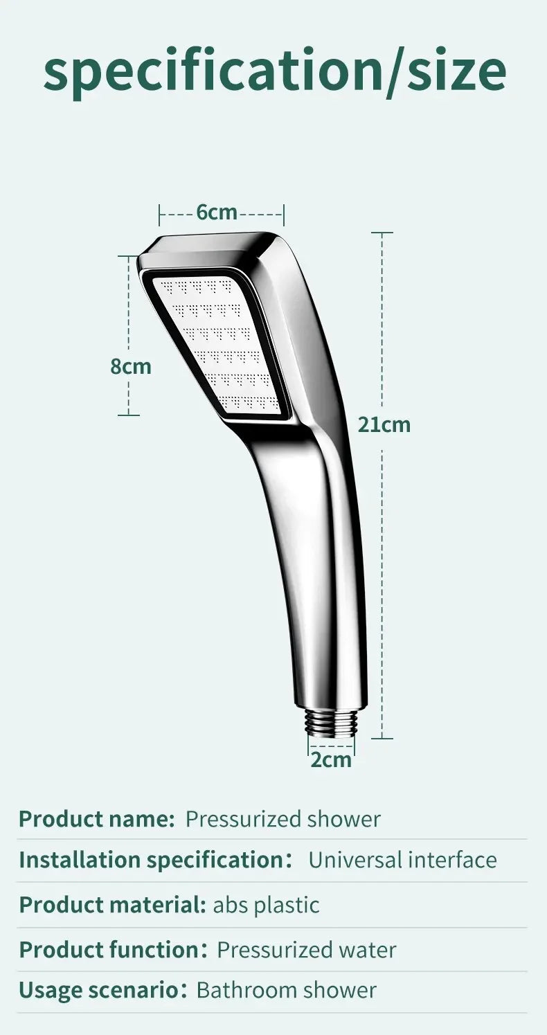 Bathroom Accessories Shower Head High Pressure Large Water Output Universal Adaptation Pressurized Hand Shower Nozzle Water