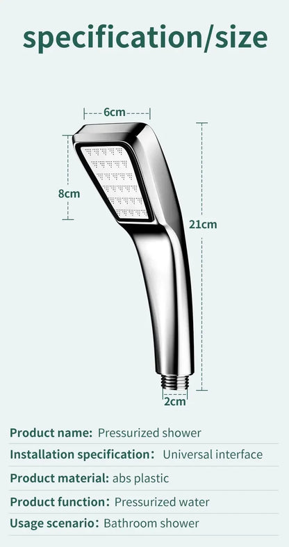 Bathroom Accessories Shower Head High Pressure Large Water Output Universal Adaptation Pressurized Hand Shower Nozzle Water