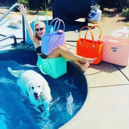 EVA Beach Jelly Bag Rubber Waterproof Shoulder Handbag Large Capacity Portable Travel Handbag Summer Pool Fashion Women Tote Bag