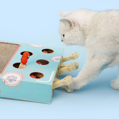 Cat Toy Whack-a-Mole Cat Scratching Board Toy Grinding Claw Rest Play Funny Cat Interactive Multifunctional Cat Supplies