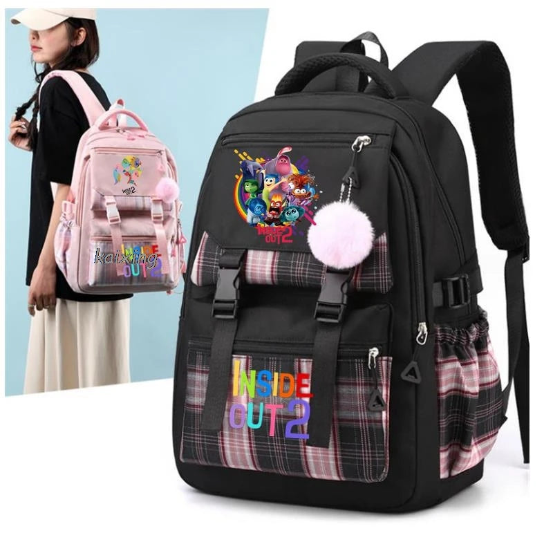MINISO New Inside Out2 Backpacks Women Laptop Computer Large School Backpacks for Girls Packsack Birthday Gift
