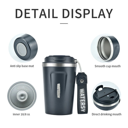 380ML Coffee Cup Stainless Steel Thermal Mug Double Wall Vacuum Insulated Water Bottle Office Home Portable Travel Car Mug