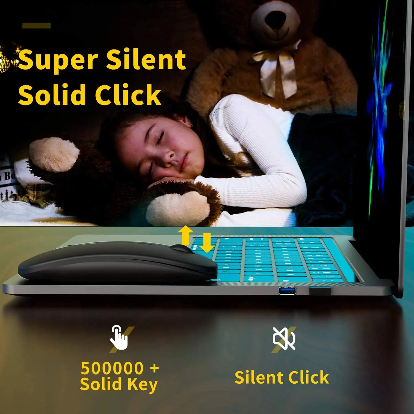 Wireless gaming mouse, quiet and magical, suitable for laptops and tablets, with battery powered and rechargeable versions