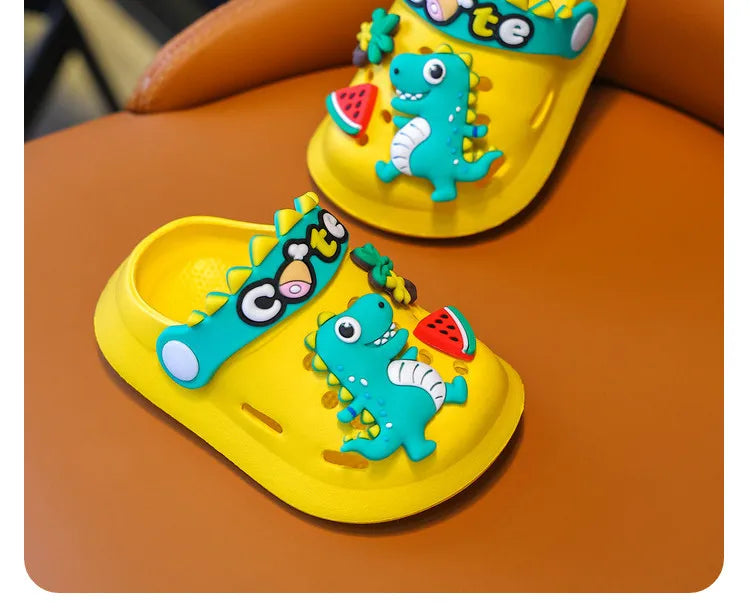 Summer Boy's Sandals Cute Crocodile Girl's Garden Shoes Soft Sole Baby Breathable Non-slip Lightweight Outdoor Beach Slippers