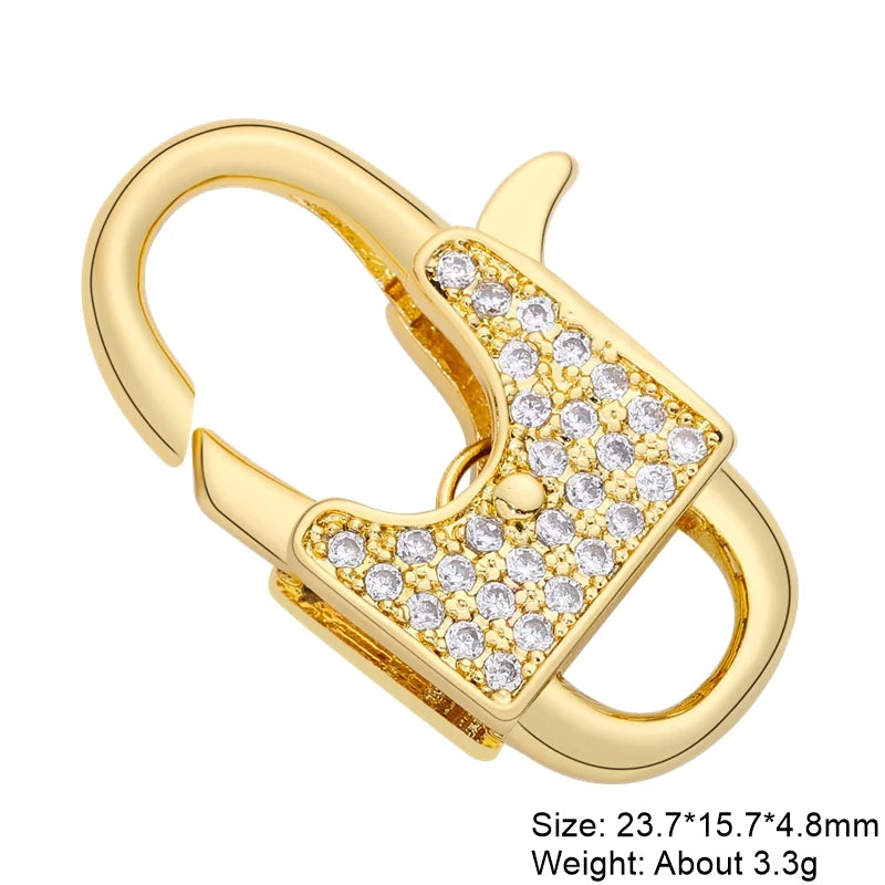 Juya 18K Real Gold Plated Accessories DIY Needlework Beads Pearls Jewelry Making Fastener Closures Lobster Lock Clasps Supplies