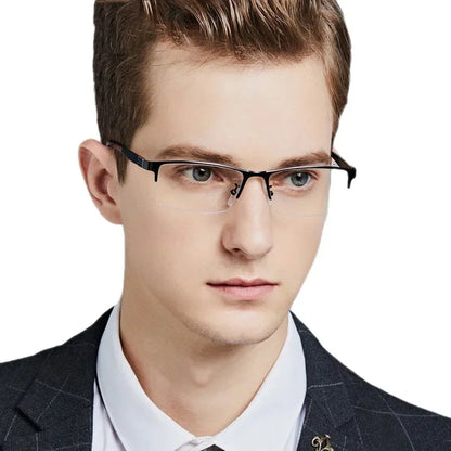 Ultra Light Outdoor Driving Protection Glasses Half Frame Myopia Glasses Business Color-changing Male Female Near Sight Glasses