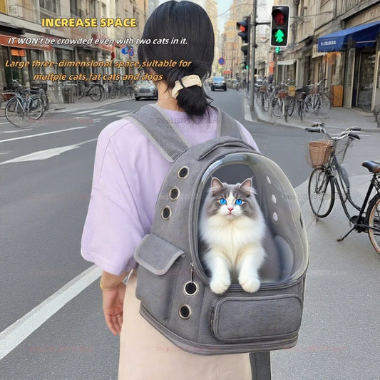 Transparent Pet Carrier Backpack Outdoor Travel Essential for Cats Small Dogs Breathable Design Comfortable Premium Pet Supplies