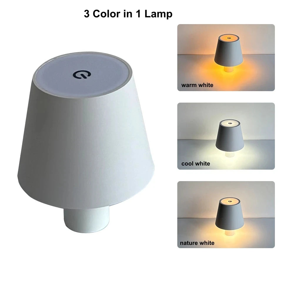 Nordic LED Table Lamp Rechargeable Touch Dimmable Desk Lamp bedroom decoration Home Dining Room Coffee Shop Simple Room Decor