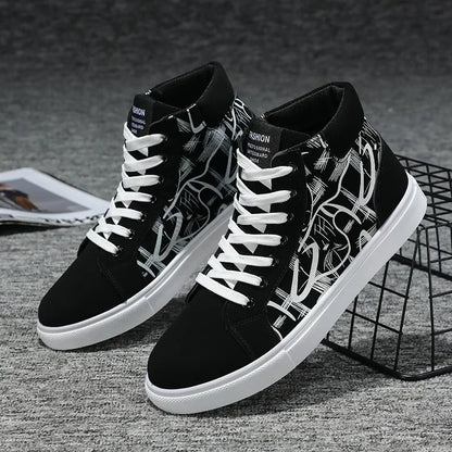 Men's Sneakers Fashion High Top Canvas Shoes Autumn New Casual Shoes for Men Lace Up Platform Vulcanized Shoes Big Size48 Tenis