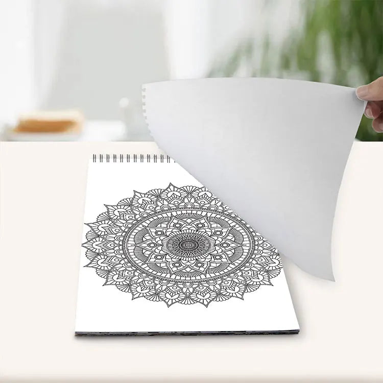Rule Mandala Coloring Book Adult Printed Single-sided 24 Pages, Handmade Art for Adults to Relieve Anxiety and Depression