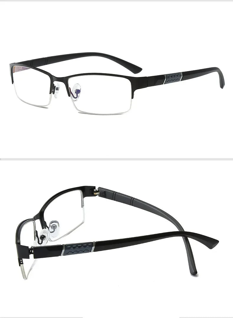 0 -0.5 -1 -1.5 -2 -2.5 -3 -4 -5 -6 Half Metal Frame Nearsighted Glasses Unisex Prescription Myopia