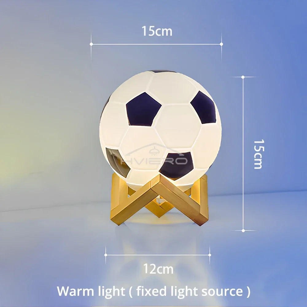 1PCS 3D Football Night Light Bedroom Desktop Decoration Soccer Lamp Battery Powered Perfect Gift For Teenagers Decor Bulb Gifts
