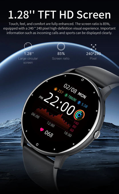 LIGE 2025 Smart watch Ladies Full touch Screen Sports Fitness watch IP67 waterproof Bluetooth For Android iOS Smart watch Female