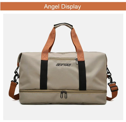 Large Capacity Travel Fitness Bag Waterproof Portable Sports Duffel Bag for Men Short Distance Workout Chest Shoulder Carryall
