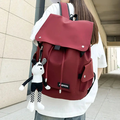Large Capacity Men's Shoulder Bag Waterproof Multi Pocket Business Backpack Solid Color Lightweight Outdoor Storage Bag