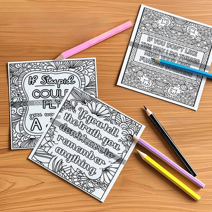 Adult Picture Book: Positive Affirmation Coloring and Doodle Art Journal - 24 Thick Pages for Creative Relaxation