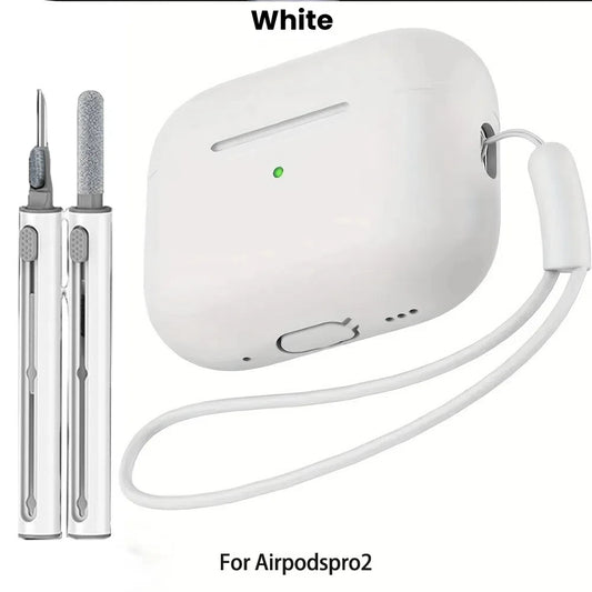 For AirPods Pro 2 Case Liquid Silicone Cover For AirPods Pro 2 2nd Pro2 2022 2023 Cases Sleeve With Cleaningr Pen Lanyard Funda