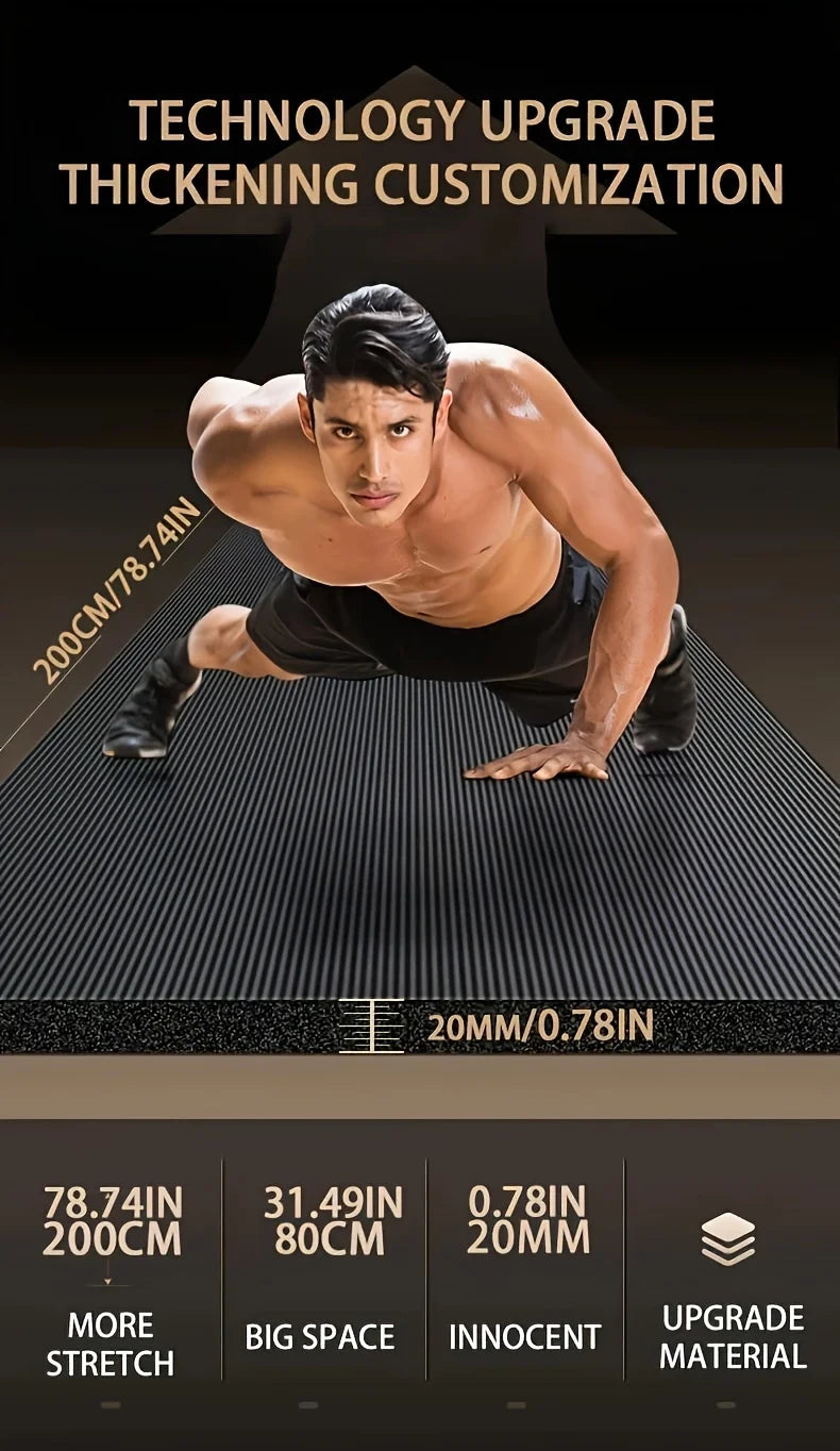 15/20mm Thick NBR Yoga Mat Moisture-proof Outdoor Non-Slip Durable Camping Picnic Mat 200x80cm Exercise Gym Fitness Workout