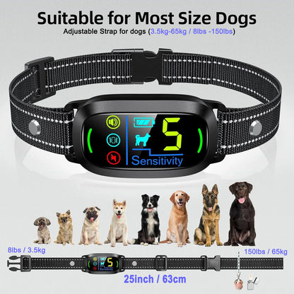 Dog Bark Collar,Rechargeable Smart Collar,Anti Barking Training Collar with 5 Adjustable Sensitivity Beep Vibration Shock