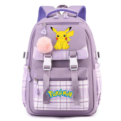 Pokemon Children Backpack Pikachu Anime Cartoon 3D Printed Rucksack High Capacity Teenager Student Schoolbag Boy Girl Book Bag
