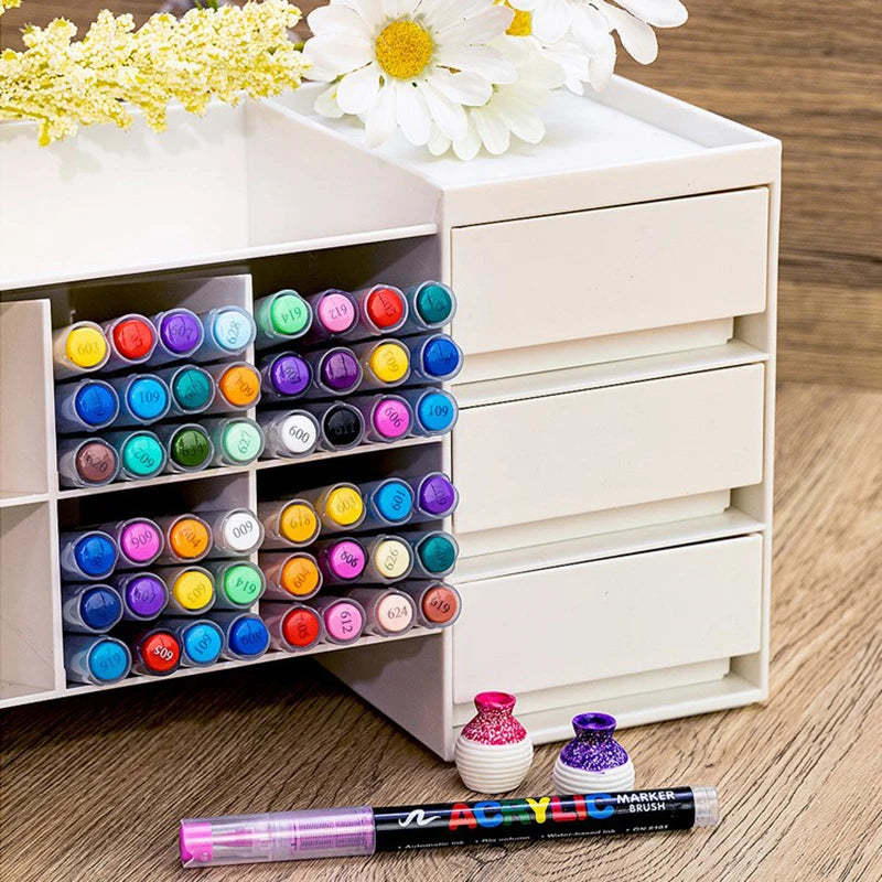 One direct liquid acrylic marker paint brush pen painting stone ceramic glass wood canvas making drawing graffiti coloring pen