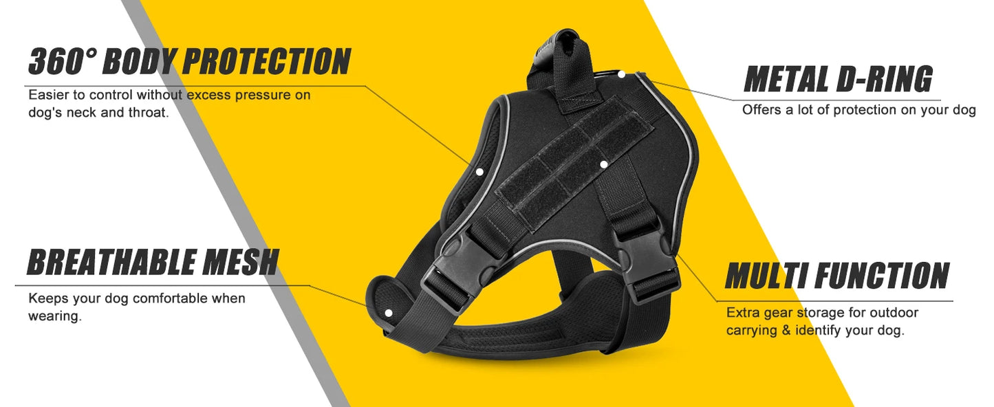 Tactical Dog Harness Pet Doberman Pinscher Pet Training Vest Dog Harness for Small Medium Large Dogs Explosion Proof