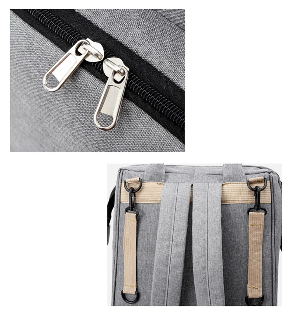 New Folding Mommy Bag Lightweight Portable Folding Crib Bed Large-capacity Baby Backpack Mommy Baby Diapers Bags Outting Bag