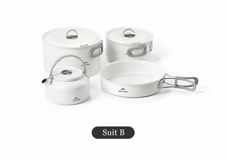 Naturehike Ceramic Non Stick Pot Outdoor Camping Portable Kitchenware BBQ Picnic Kettle Frying Pan Cookware Barbecue Tablewar