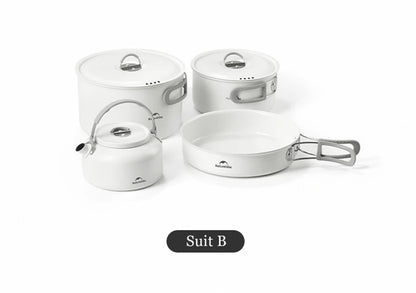 Naturehike Ceramic Non Stick Pot Outdoor Camping Portable Kitchenware BBQ Picnic Kettle Frying Pan Cookware Barbecue Tablewar