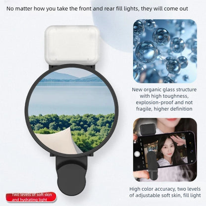 STTKGZD Selfie Reflector Mirror Mobile Phone Fill Light Kit Portable Mobile Mirror Clip Storage Bag Mobile Phone Rear Camera