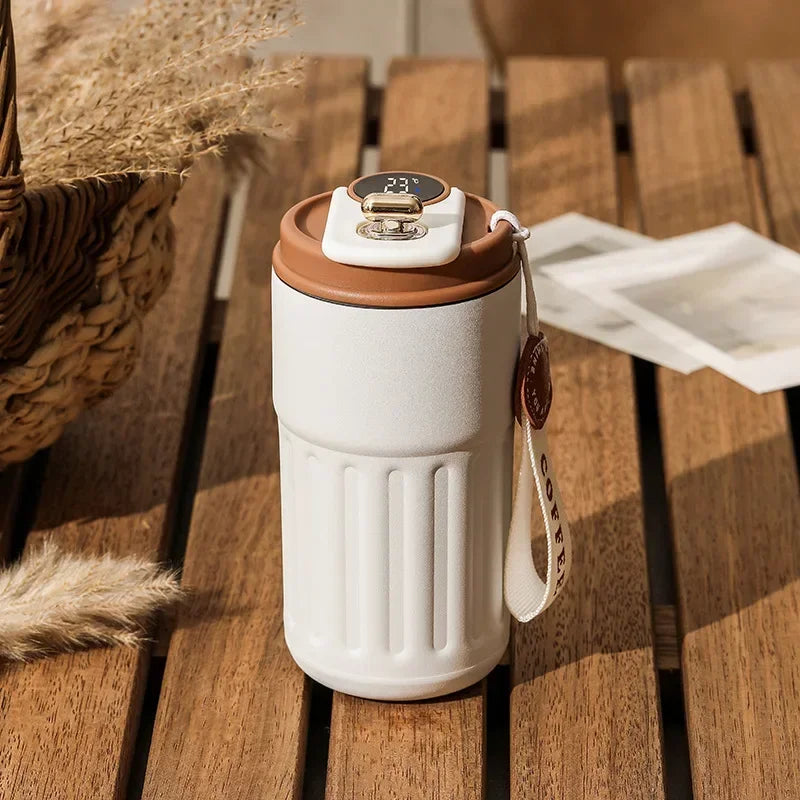 450ML Coffee Cup LED Temperature Stainless Steel Thermo Water Bottle  Display Keep Cold and Heat Thermal Mug Travel Vacuum Flask