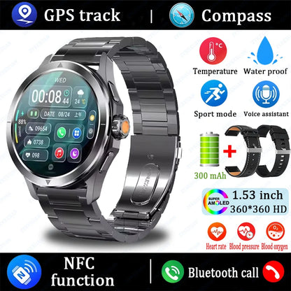 2025 New For Xiaomi S4 Ultra Smart Watch Men AMOLED Outdoor Sport NFC GPS Track Heart Rate Waterproof Bluetooth Call Smartwatch