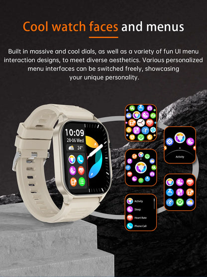 LIGE New Men Smart Watch Flashlight 2.01" HD Large Screen AI Voice Bluetooth Call Sport Watches Health Monitor Smartwatch Women