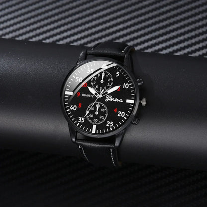 4/2/1pcs Men Sports Watches Set Man Business Quartz Wristwatch Luxury Brown Leather Bracelet Men Casual Clock Watch（NO Box）