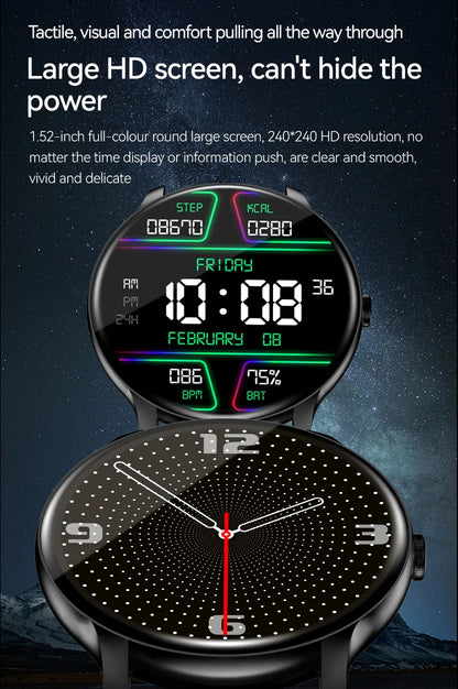 KESHUYOU New Smart Watch Women's Men's Full Touch Screen Bluetooth Talk Sports Fitness Tracker Heart Rate Monitor Smart Watch