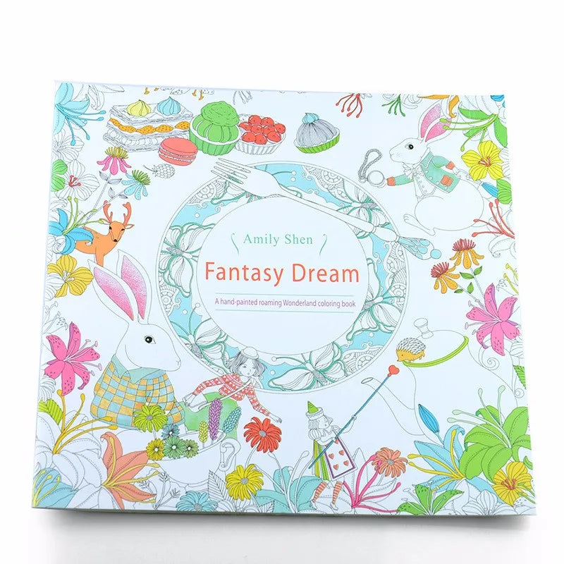 24 Pages Coloring Book for Children Adult Relieve Stress Kill Time DIY Painting Drawing Book Painting Kids Educational Toys