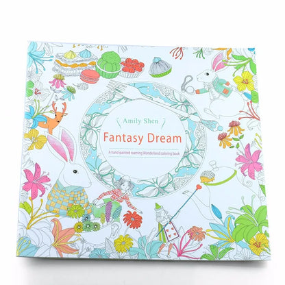 24 Pages Coloring Book for Children Adult Relieve Stress Kill Time DIY Painting Drawing Book Painting Kids Educational Toys