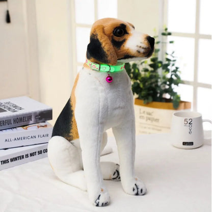 Fashion Pet Glowing Collars with Bell Glow at Night Dogs Cats Necklace Light Luminous Neck Ring Accessories for Kitten and Puppy