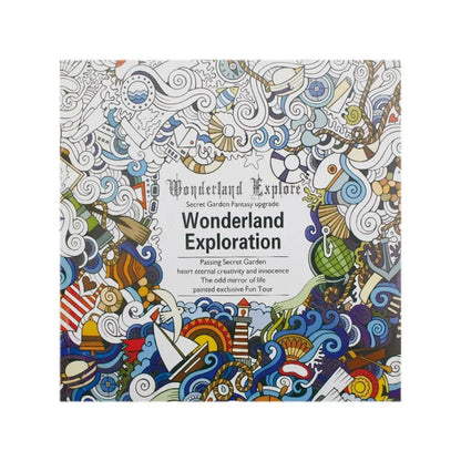 A Hand Painted Explore Wonderland Coloring Book 24 Pages Enchanted Forest/Secret Garden Graffiti Painting Books