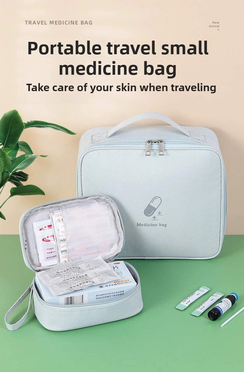 Portable Medical Bag, Travel Bag, Large Capacity Medicine Storage Box, Household Emergency Medicine Reserve, First Aid Kit