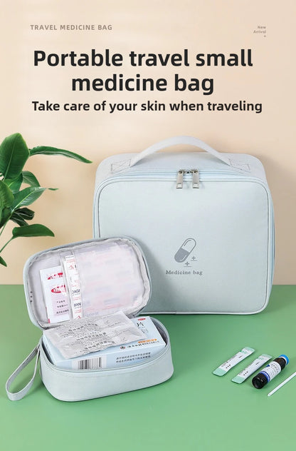 Portable Medical Bag, Travel Bag, Large Capacity Medicine Storage Box, Household Emergency Medicine Reserve, First Aid Kit
