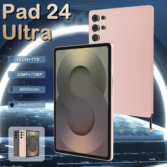 2025 New original Tablet computer Pad 24Ultra Snapdragon 8gen3 13-inch  Android 13.0 Dual 5G Network  Bluetooth WiFi  16GB+1TB