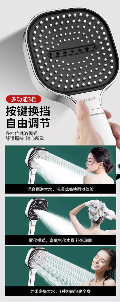 New 13CM Large Panel 3 Modes Adjustable Home Shower Head High Pressure Massage ShowerHead Filter Element Bathroom Accessories