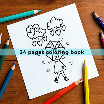 Cozy Love Hearts Coloring Book Educational Relaxation Gift Graffiti Painting Book Doodles Book Adult Relaxation Activities
