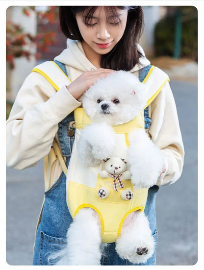 Pet Dog Hand Bag Carrier For Dogs Portable Four-legged Puppy Straddle Packs Shoulder Bag Vest Traction Rope For Yorkshire