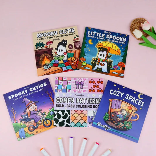 Spooky Cutie Coloring Book for Adults Teens Kids Halloween Themed Doodle Drawing Fun Activity