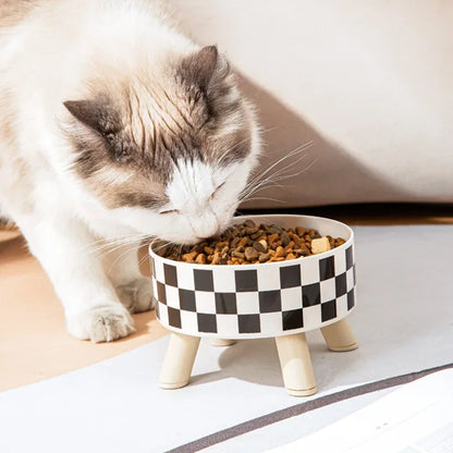Pet Bowl Anti-knock Non-slip Four-corner Large Capacity Dog Rice Bowl Anti-cervical Cat Pet Single