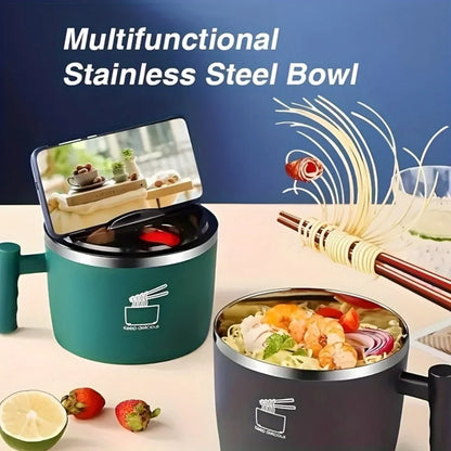 Ramen Bowl, Lunch Container,1000ml Large Thai Soup Bowls, Tableware with Phone Stand, Cereal Bowls for Home, Kitchen, Camping,