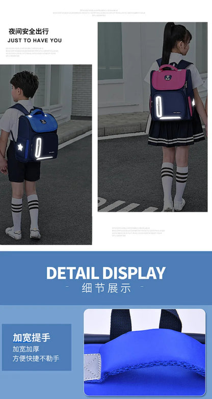 Students Simple Primary School Bags Boys 1-6 Grade Spine Protection Burden Reduction Schoolbag Girls Backpack Unisex Mochila Bag
