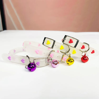 Luminous Cat Necklace Glowing Small Dog Collar Anti-Loss Fluorescent Silicone Bell Collar Neck Ring Pet Cats Accessories